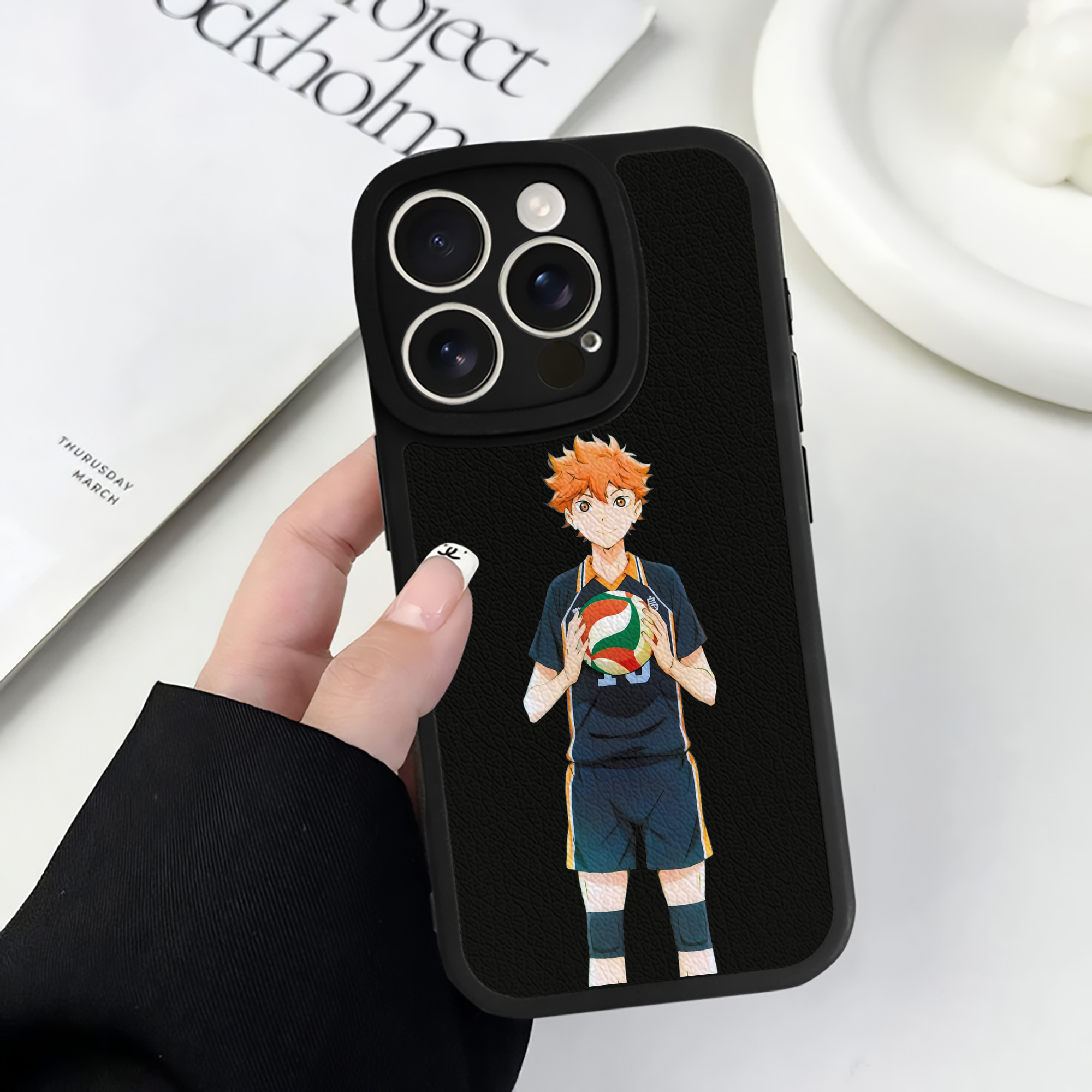 （画像用） ハイキュー!! Haikyu!! 【iPhone 16シリーズ対応】シリコンスマホケース（レザー調） 材質：シリコン